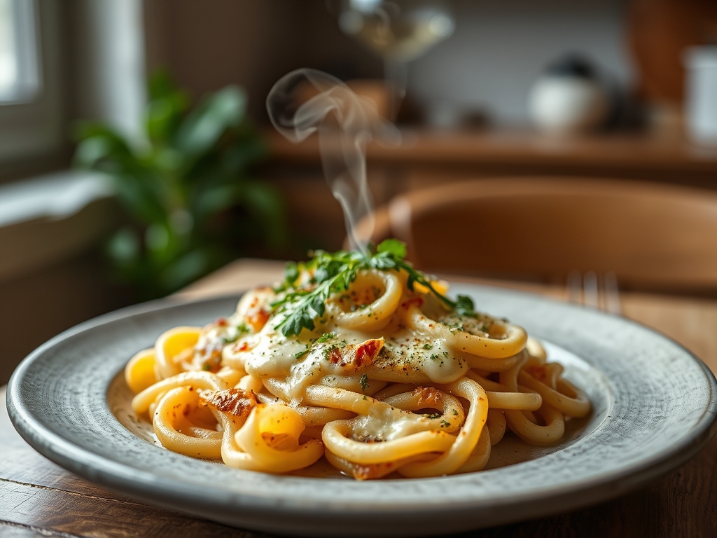Pasta gratinada con bechamel