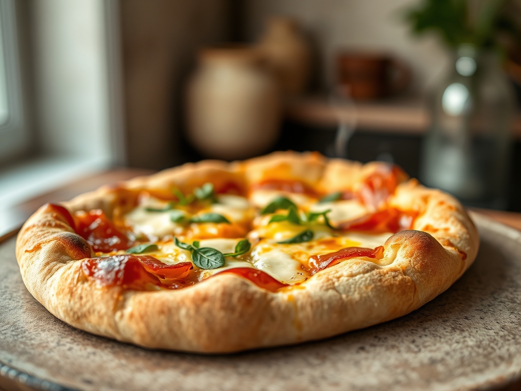 Pizza de pan de pueblo