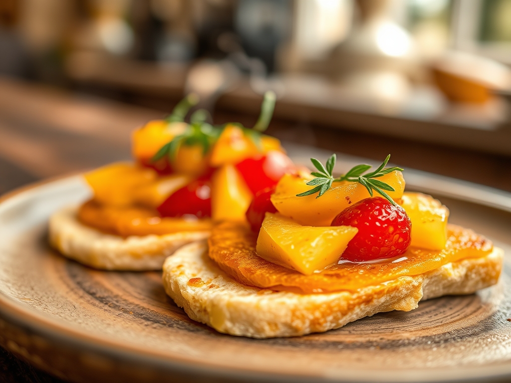 Tostadas dulces con fruta