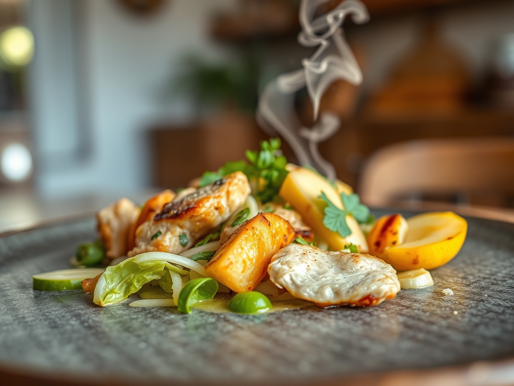 Ensalada de pollo y manzana