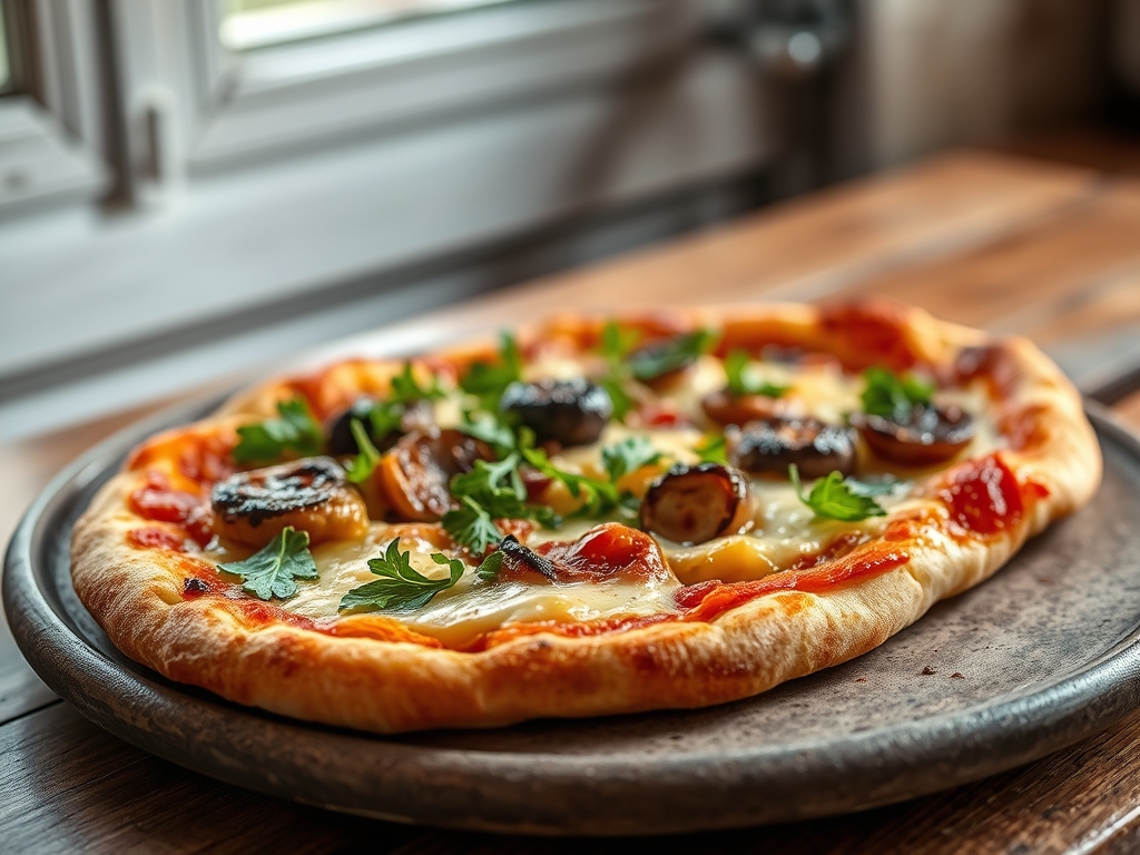 Pizza de sobras de embutido
