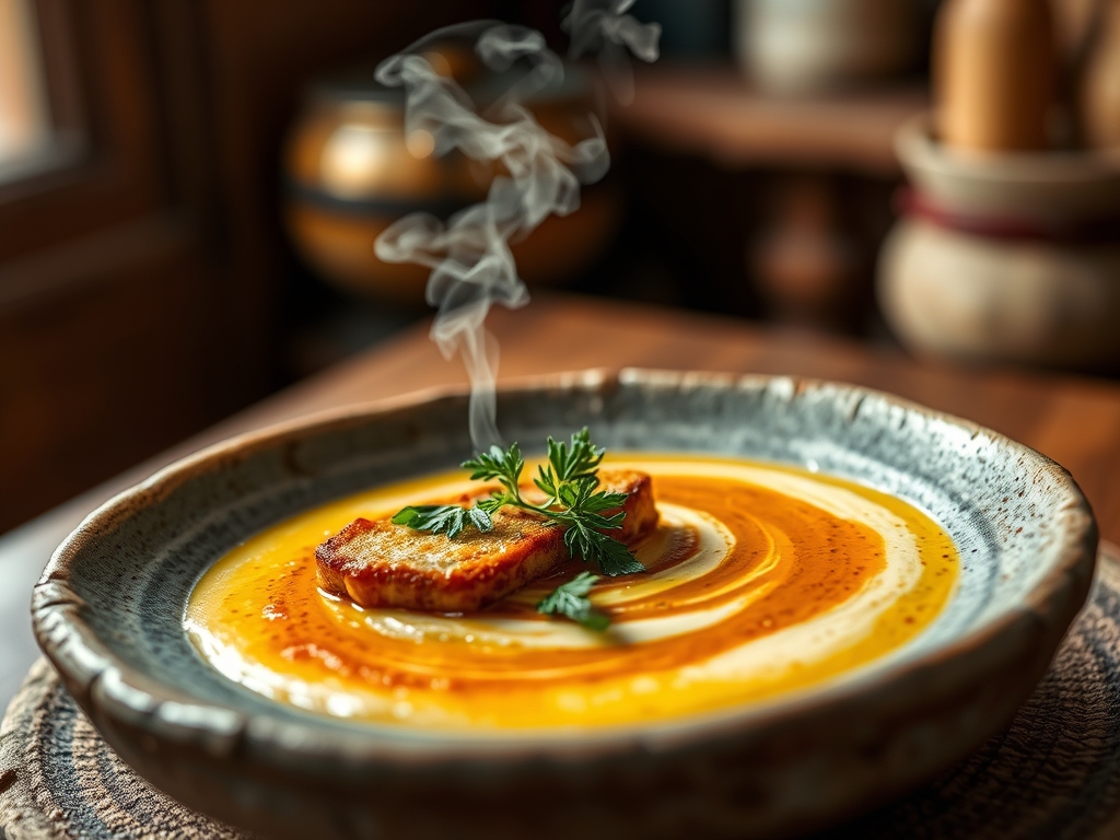Sopa de ajo y pan duro